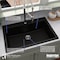 Karran 33''x22'' Black Quartz Drop-In Single Bowl Kitchen Sink QT-812-BL - alternate 2