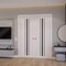 Sartodoors Sliding Double Pocket Doors 84 x 80 inches, BASIC 4903 White with Black Glass, Kit Rail Hardware ,  BASIC4903DP-WS-84 - alternate 2