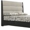 Homeroots Queen Dark Grey High Gloss Bed Frame with Faux Leather Headboard 486096 - alternate 2