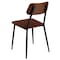 Flash Furniture Lincoln Industrial Dining Chair with Gunmetal Steel Frame and Rustic Wood Seat, PK2 2-XU-DG-60725-GG - alternate 4