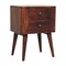Homeroots 24" Chestnut Solid Wood Square Two Drawer Nightstand 651568 - alternate 4