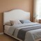 Homeroots White Upholstered Camelback Full Headboard With Nail Head Trim 490182 - alternate 2