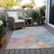 Homeroots 5' X 8' Teal Blue Gold And Pink Abstract Washable Indoor Outdoor Area Rug 618557 - alternate 4