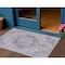 Homeroots 3' X 5' Purple Floral Medallion Washable Indoor Outdoor Area Rug 607920 - alternate 1