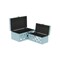 Homeroots Set of Two Blue And White Wood And Mirrored Glass Box With Lid, 2PK 489376 - alternate 3