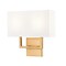 Z-Lite Saxon 2 Light Wall Sconce, Rubbed Brass/White, 12 In W 815-2S-RB - alternate 1