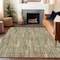 Homeroots 10' X 14' Artichoke Green And Ivory Striped Washable Indoor Outdoor Area Rug 609029 - alternate 2