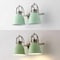 Jonathan Y Phineas 16.25" 2-Light Adjustable Farmhouse Bohemian Iron LED Vanity Light, Mint Green/Nickel JYL1115C - alternate 3