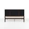 Martha Stewart Jett Queen Size Solid Wood Platform Bed w/Upholstered Base/Inset Paneled Headboard, Dark Brwn/Beige MG-0900271F-Q-DKBRN-BG-MS - alternate 4