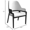 Leisuremod Ethora Modern Wooden Dining Chair in Black Fabric Seat With white top, 2PK EC22BFW2 - alternate 2