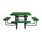 Leisure Craft 46" Square Picnic Table, Perforated Metal, Portable, Green T46SQP-PERF-GREEN - alternate 3