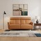Homeroots 73" Camel Leather Reclining USB Sofa 719570 - alternate 2