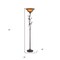 Homeroots 72" Amber Torchiere Floor Lamp With Brown Glass Dome Shade 526342 - alternate 2