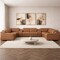 Homeroots Chestnut Italian Leather Power Reclining U Shaped Eight Piece Corner Sectional With Console 632570 - alternate 3