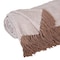 Homeroots 50" X 60" Beige and Brown Woven Cotton Herringbone Throw Blanket with Fringe 548942 - alternate 4