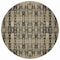 Homeroots 8' Black Taupe And Beige Round Moroccan Washable Indoor Outdoor Area Rug 577183 - alternate 2