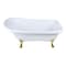 Kingston Brass 67-Inch Acrylic Classic Flat-Rim Single Slipper Clawfoot Tub, 7-Inch Faucet Drillings VT7DE672826WAC2 - alternate 1