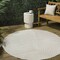 Jonathan Y Hallie High-Low Minimalist Curve Geometric Ivory/Cream 9 ft Round Indoor/Outdoor Area Rug SCN100B-9R - alternate 1