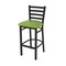 Holland Bar Stool Co 30" Stationary Bar Stool, Black Wrinkle, Canter Kiwi Green Seat 40030BW009 - alternate 1