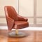 Homeroots 28" Brown And Gold Faux Leather And Faux Leather Swivel Arm Chair 556465 - alternate 3