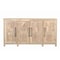 Homeroots 74in Natural Distressed Solid Wood Carved Floral Sideboard with Four Doors 634322 - alternate 3