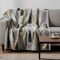 Homeroots 50" X 70" Gray Black And Gold Champagne Bottle Stripe Microfiber Plush Throw Blanket 712593 - alternate 2