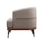 Homeroots 29" Beige Terra Cotta and Black Linen Upholstered Wood Barrel Chair 653113 - alternate 3