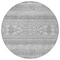 Homeroots 8' Silver Gray And Ivory Round Southwestern Washable Indoor Outdoor Area Rug 582856 - alternate 2