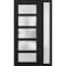 Vdomdoors Front Exterior Prehung FiberGlass Door Frosted Glass / Manux 8002 Matte Black / Sidelight Exterior MANUX8002EXD-BLK-W36+14 x H80-RH - alternate 1