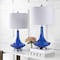 Jonathan Y Cecile 25.5" Glass Teardrop LED Table Lamp, Cobalt/Chrome, 2PK JYL1081D-SET2 - alternate 3