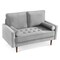 Homeroots 57" Gray And Dark Brown Velvet Loveseat and Toss Pillows 543711 - alternate 1