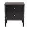 Baxton Studio Lucera Mid-Century Black 2-Drawer Bobbin Nightstand 257-14122-ZORO - alternate 3