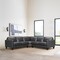 Homeroots Black Leather L Shaped Three Piece Corner Sectional 548958 - alternate 4