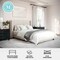 Martha Stewart Kay Full Upholstered Platform Bed w/Channel Stitched Wingback Headboard/Cushioned Siderails, Beige TW-3WDB03B-F-BG-MS - alternate 4