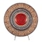 Homeroots 21" Red And Brown Round Polyresin Decorative Plaque 468289 - alternate 1
