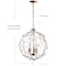 Jonathan Y Isabelle 20 in. Adjustable Metal/Glass LED Pendant, Antique Gold JYL9042A - alternate 3