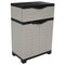 Homeroots 24in Gray Plastic Accent Cabinet With Two Doors And One Drawer 668936 - alternate 1