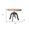 Homeroots 36" Brown And Black Rounded Solid Wood And Steel Pedestal Base Dining Table 518610 - alternate 3