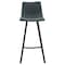 Leisuremod Elland Modern Upholstered Leather Bar Stool with Iron Legs and Footrest, Peacock Blue ES29BU - alternate 3