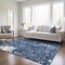 Homeroots 8' X 10' Denim Blue And Ivory Abstract Washable Indoor Outdoor Area Rug 612932 - alternate 3