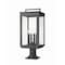 Z-Lite Hartwell 4-Light Outdoor Pier Mounted Fixture, 10 in W x 24.75 H, Sand Black 5019PHBR-533PM-BK - alternate 1