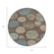 Homeroots 8' Chocolate Fern Green And Teal Blue Round Geometric Washable Indoor Outdoor Area Rug 630569 - alternate 3