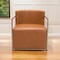 Homeroots 27" Brown And Gold Faux Leather And Faux Leather Arm Chair 556474 - alternate 1