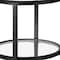 Homeroots 24" Black And Clear Glass And Steel Round End Table With Shelf 544167 - alternate 4
