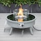 Leisuremod Walbrooke Outdoor Patio Aluminum Round Fire Pit Side Table with Lid and Fire Glass, Grey WGR-29-GL - alternate 2