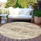 Homeroots 8' Ivory And Taupe Round Striped Washable Indoor Outdoor Area Rug 609548 - alternate 3
