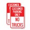 Signmission Reserved Parking Sign Customer Parking Only, No Trucks, 12'' X 18'', Heavy Gauge Aluminum, 2PK A-1218-2PACK-23051 - alternate 1