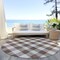 Homeroots 8' Brown And Beige Round Plaid Washable Indoor Outdoor Area Rug 595471 - alternate 4