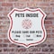 Signmission Pets Inside Shield Sign Alert Please Sav, 6 inch X 6 inch, Plastic Sign, 2PK SHI-P-2PACK-6-429 - alternate 3