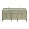 James Martin Vanities Lorelai 72'' D Vanity, Whitewashed Oak w/ Victorian Sil Silestone Top w/FreePower Wireless Charger 424-V72-WWO-FVSL - alternate 1